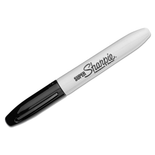 Image of Sharpie® Super Permanent Marker, Fine Bullet Tip, Black, Dozen