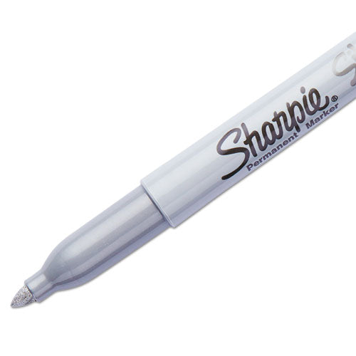 Image of Sharpie® Metallic Fine Point Permanent Markers, Fine Bullet Tip, Metallic Silver, 4/pack