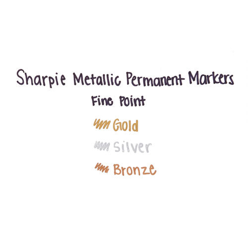 Image of Sharpie® Metallic Fine Point Permanent Markers, Fine Bullet Tip, Metallic Silver, 4/pack