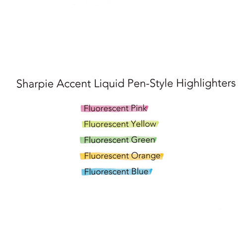 Image of Sharpie® Liquid Pen Style Highlighters, Fluorescent Pink Ink, Chisel Tip, Pink/black/clear Barrel, Dozen