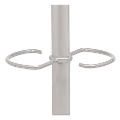Image of Alba Wavy Coat Tree, Six Hangers/Two Knobs/Four Hooks, 18.88w x 14d x 68.5h, Silver/Wood