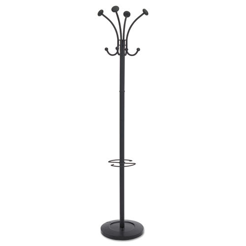 Image of Alba Viena Coat Stand, Eight Knobs, Steel, 16w X 16d X 70.5h, Black