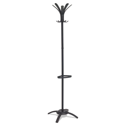 Image of Alba Cleo Coat Stand, Stand Alone Rack, Ten Knobs, Steel/plastic, 19.75w X 19.75d X 68.9h, Black