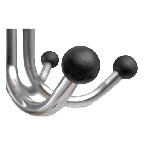 Image of Alba Chromy Coat Stand, 12 Knobs, 16w X 16d X 70.5h, Chrome/black
