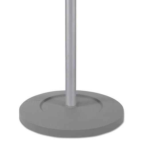 Image of Alba Wavy Coat Tree, Six Hangers/Two Knobs/Four Hooks, 18.88w x 14d x 68.5h, Silver/Wood