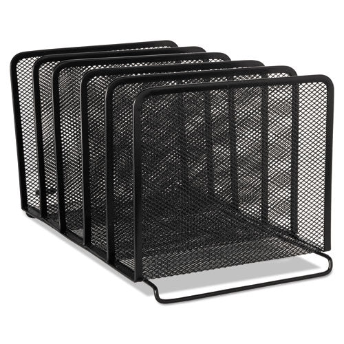 Image of Rolodex Mesh Stacking Sorter, 5 Sections, Letter To Legal Size Files, 8.25" X 14.38" X 7.88", Black