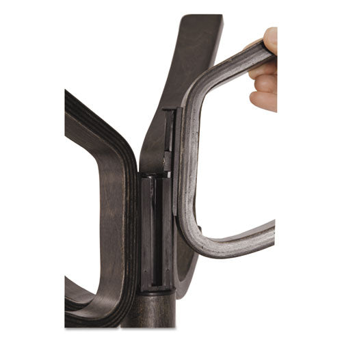 Image of Alba Cafe Wood Coat Stand, Ten Peg/five Hook, 21.67w X 21.67d X 69.33h, Espresso Brown