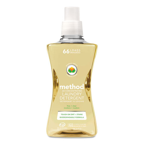 Image of Method® 4x Concentrated Laundry Detergent, Free And Clear, 53.5 Oz Bottle, 4/carton