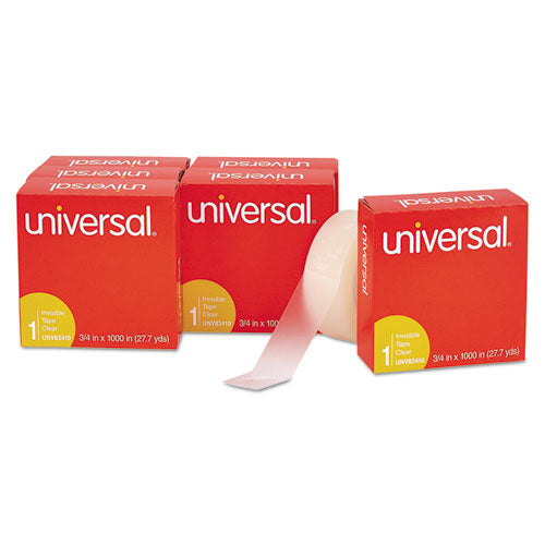 Image of Universal® Invisible Tape, 1" Core, 0.75" X 83.33 Ft, Clear, 6/pack