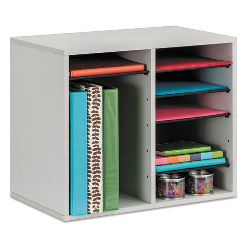 Image of Safco® Fiberboard Literature Sorter, 12 Compartments, 19.63 x 11.88 x 16.13, Gray