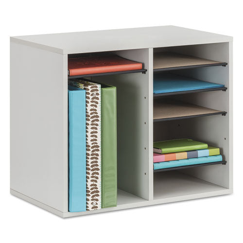 Image of Safco® Fiberboard Literature Sorter, 12 Compartments, 19.63 x 11.88 x 16.13, Gray
