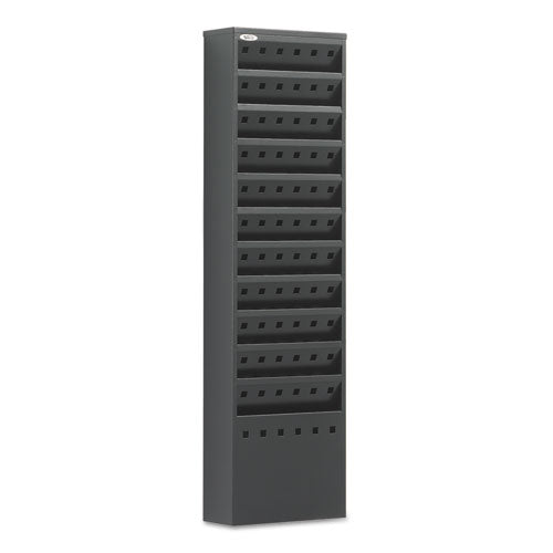Image of Safco® Steel Magazine Rack, 11 Compartments, 10w X 4d X 36.25h, Black