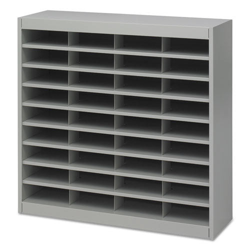 Image of Safco® Steel/Fiberboard E-Z Stor Sorter, 36 Compartments, 37.5 x 12.75 x 36.5, Gray