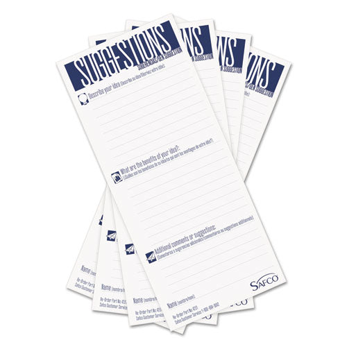Image of Safco® Suggestion Box Cards, 3.5 X 8, White, 25/pack