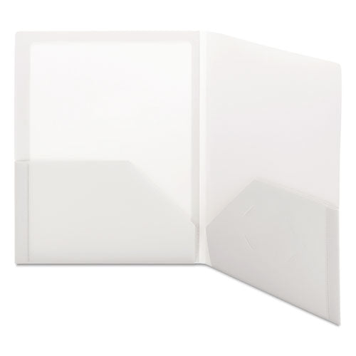 Image of Smead Frame View Poly Two-Pocket Folder, 100-Sheet Capacity, 11 X 8.5, Clear/oyster, 5/pack
