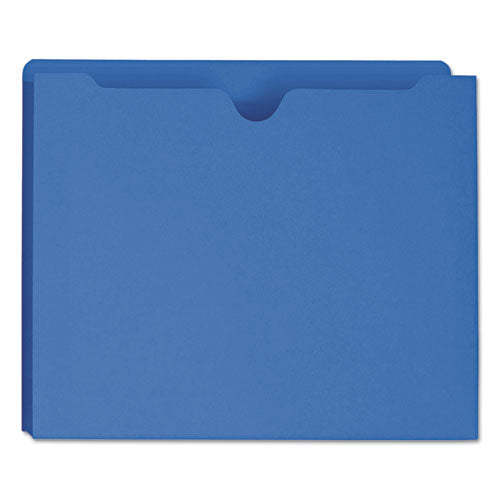 Image of Smead Colored File Jackets With Reinforced Double-Ply Tab, Straight Tab, Letter Size, Blue, 50/box