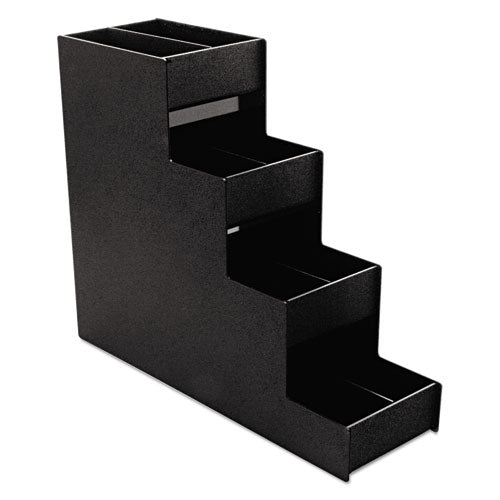 Image of Vertiflex® Commercial Grade Narrow Condiment Organizer, 8 Compartments, 6 x 19 x 15.88, Black