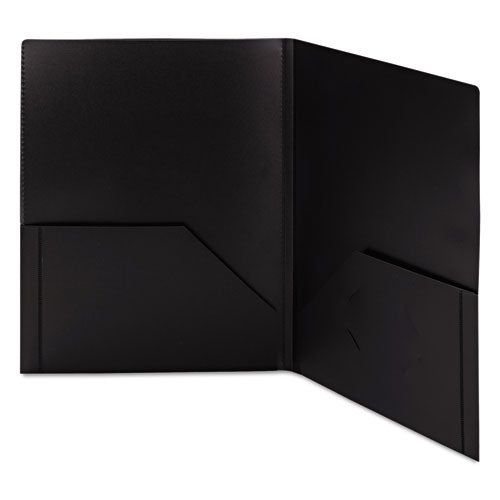 Image of Smead Frame View Poly Two-Pocket Folder, 100-Sheet Capacity, 11 X 8.5, Clear/black, 5/pack