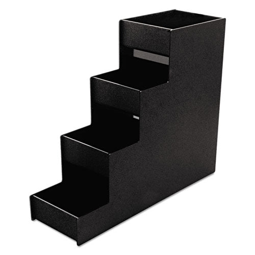 Image of Vertiflex® Commercial Grade Narrow Condiment Organizer, 8 Compartments, 6 x 19 x 15.88, Black