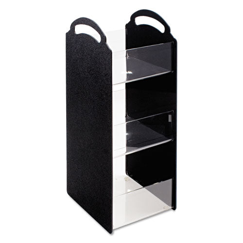 Image of Vertiflex® Commercial Grade Compact Condiment Organizer, 6 Compartments, 6.13 x 8 x 18, Black