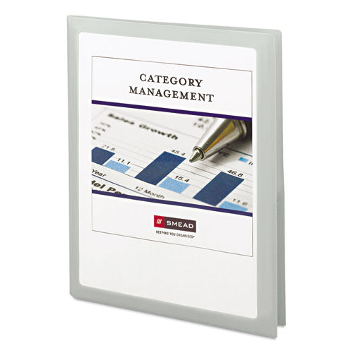 Image of Smead Frame View Poly Two-Pocket Folder, 100-Sheet Capacity, 11 X 8.5, Clear/oyster, 5/pack