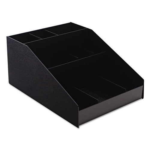 Image of Vertiflex® Commercial Grade Horizontal Condiment Organizer, 9 Compartments, 12 x 16 x 7.5, Black