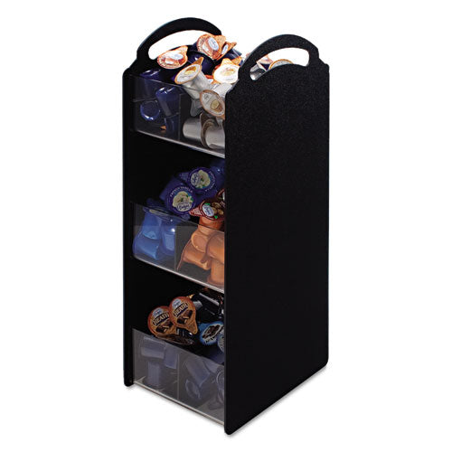 Image of Vertiflex® Commercial Grade Compact Condiment Organizer, 6 Compartments, 6.13 x 8 x 18, Black