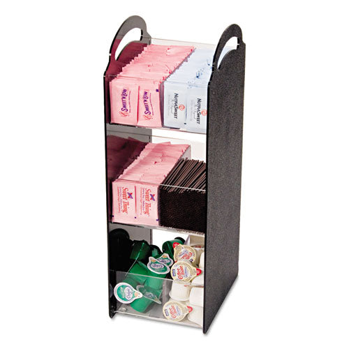 Image of Vertiflex® Commercial Grade Compact Condiment Organizer, 6 Compartments, 6.13 x 8 x 18, Black