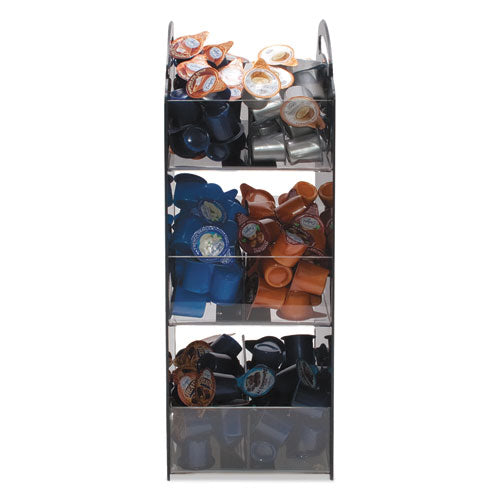 Image of Vertiflex® Commercial Grade Compact Condiment Organizer, 6 Compartments, 6.13 x 8 x 18, Black