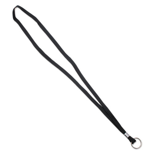 Image of Advantus Deluxe Lanyards, Metal Ring Fastener, 36" Long, Black, 24/Box
