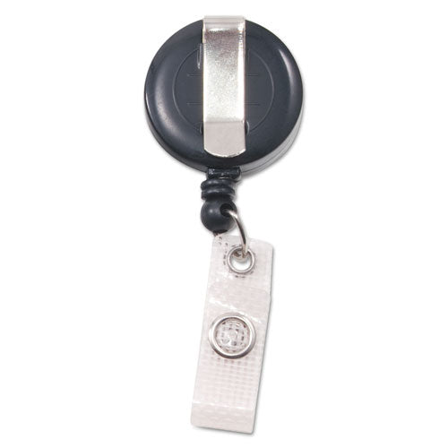 Image of Advantus Deluxe Retractable Id Reel With Badge Holder, 24" Extension, Black, 12/box