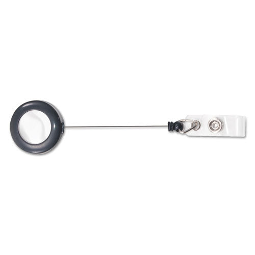 Image of Advantus Deluxe Retractable Id Reel With Badge Holder, 24" Extension, Black, 12/box