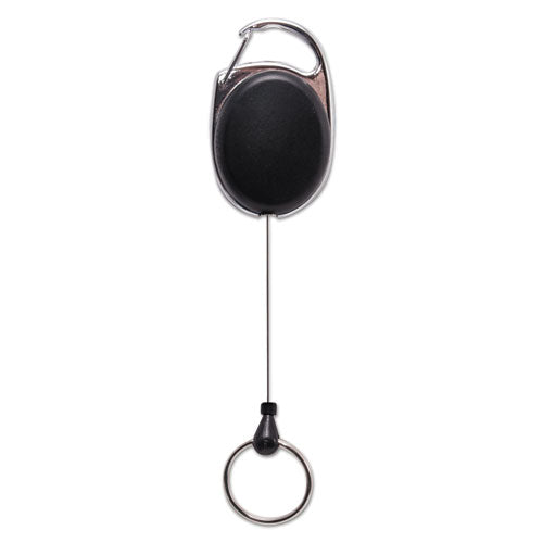 Image of Advantus Carabiner-Style Retractable Id Card Reel, 30" Extension, Smoke, 6/pack