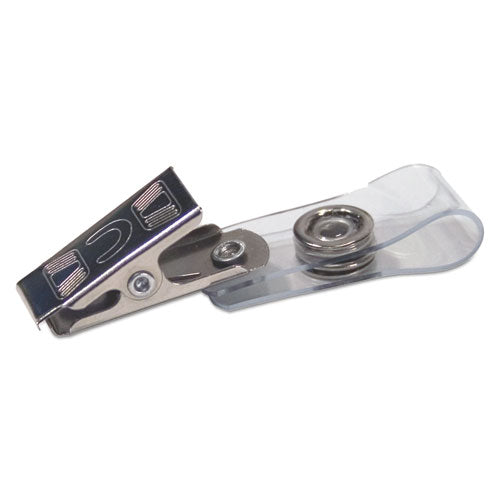 Image of Advantus Badge Straps With Clips, 0.38" X 2.75", Clear, 100/box