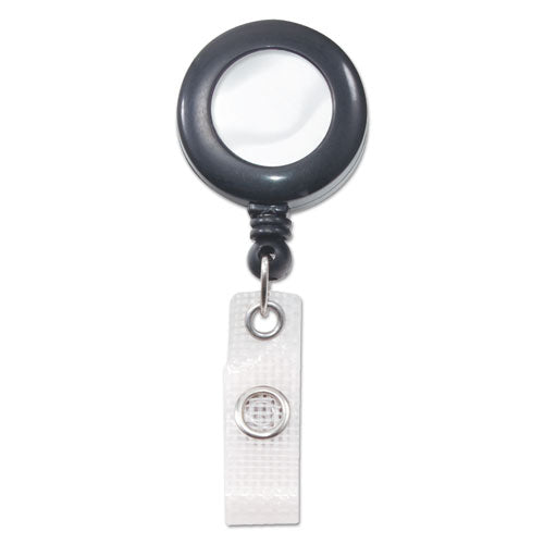 Image of Advantus Deluxe Retractable Id Reel With Badge Holder, 24" Extension, Black, 12/box