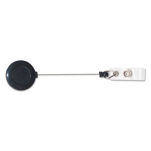 Image of Advantus Swivel-Back Retractable Id Card Reel, 30" Extension, Black, 12/pack