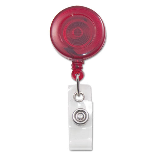 Image of Advantus Translucent Retractable ID Card Reel, 30" Extension, Red, 12/Pack