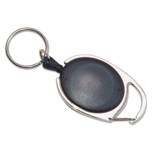 Image of Advantus Carabiner-Style Retractable Id Card Reel, 30" Extension, Smoke, 6/pack
