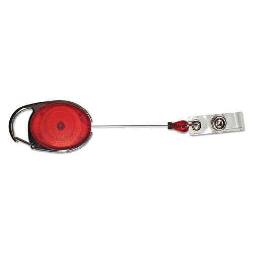 Image of Advantus Carabiner-Style Retractable ID Card Reel, 30" Extension, Assorted Colors, 20/Pack