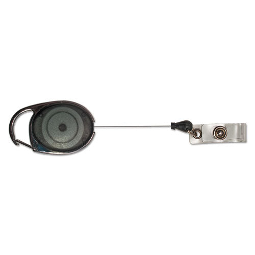 Image of Advantus Carabiner-Style Retractable Id Card Reel, 30" Extension, Smoke, 12/pack