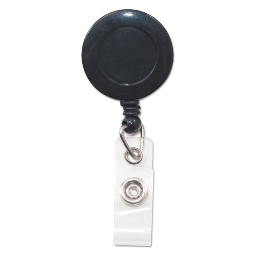 Image of Advantus Swivel-Back Retractable Id Card Reel, 30" Extension, Black, 12/pack