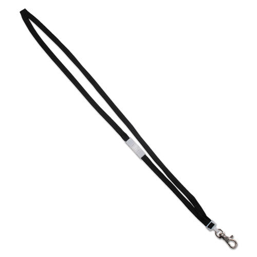 Image of Advantus Deluxe Safety Lanyards, Metal Lobster Claw Hook Fastener, 36" Long, Black, 24/Box