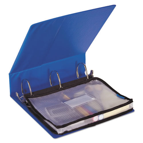 Image of Advantus Expanding Zipper Pouch, 3-Hole Punched, 13" x 9.25", Clear/Black