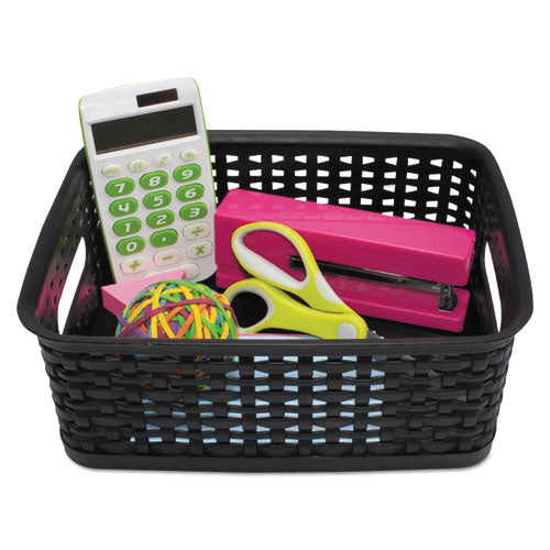 Image of Advantus Weave Bins, 9.88 X 7.38 X 4, Black, 3/pack