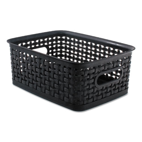 Image of Advantus Weave Bins, 9.88 X 7.38 X 4, Black, 3/pack