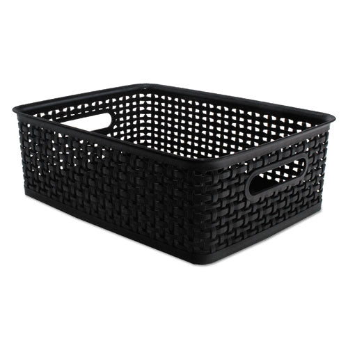 Image of Advantus Weave Bins, 14.25 X 10.25 X 4.75, Black, 2/pack