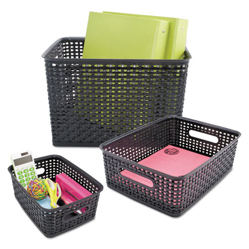 Image of Advantus Weave Bins, 13.88 X 10.5 X 8.75, Black, 2/pack