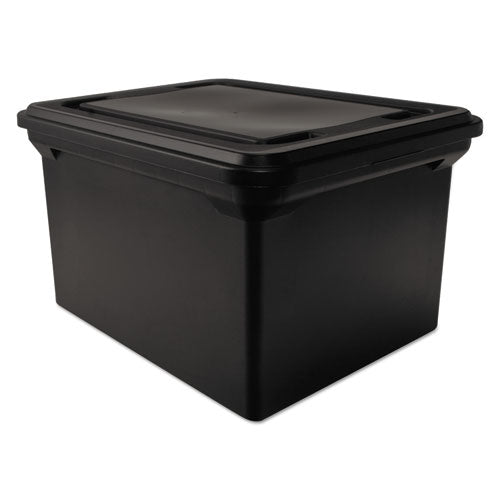 Image of Advantus File Tote with Lid, Letter/Legal Files, 14.25" x 18" x 10.88", Black