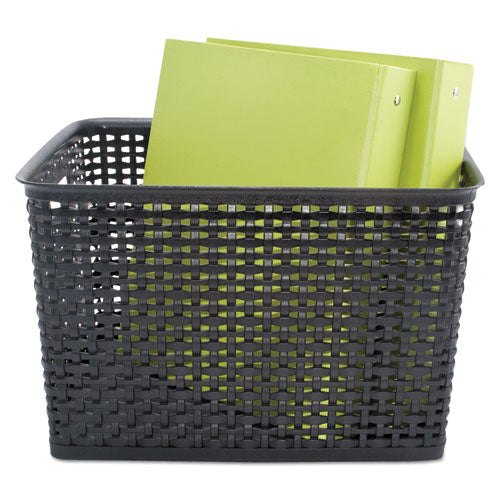 Image of Advantus Weave Bins, 13.88 X 10.5 X 8.75, Black, 2/pack