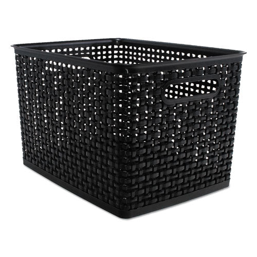 Image of Advantus Weave Bins, 13.88 X 10.5 X 8.75, Black, 2/pack